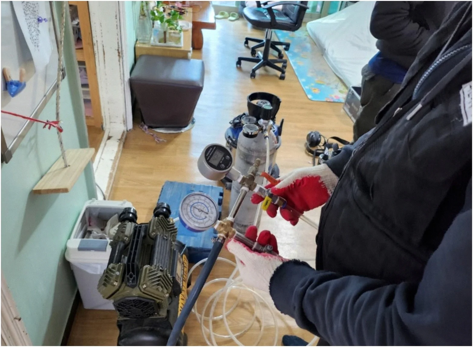담양 누수탐지 실제 현장 - 냉수·온수·난방 압력검사로 온수배관 이상을 확인했습니다