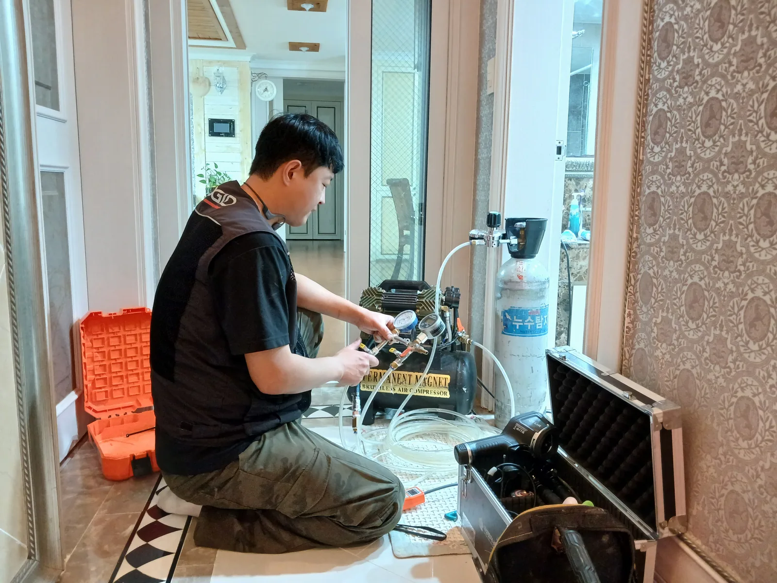 광주 광산구 신창동 누수탐지 작업 과정 2