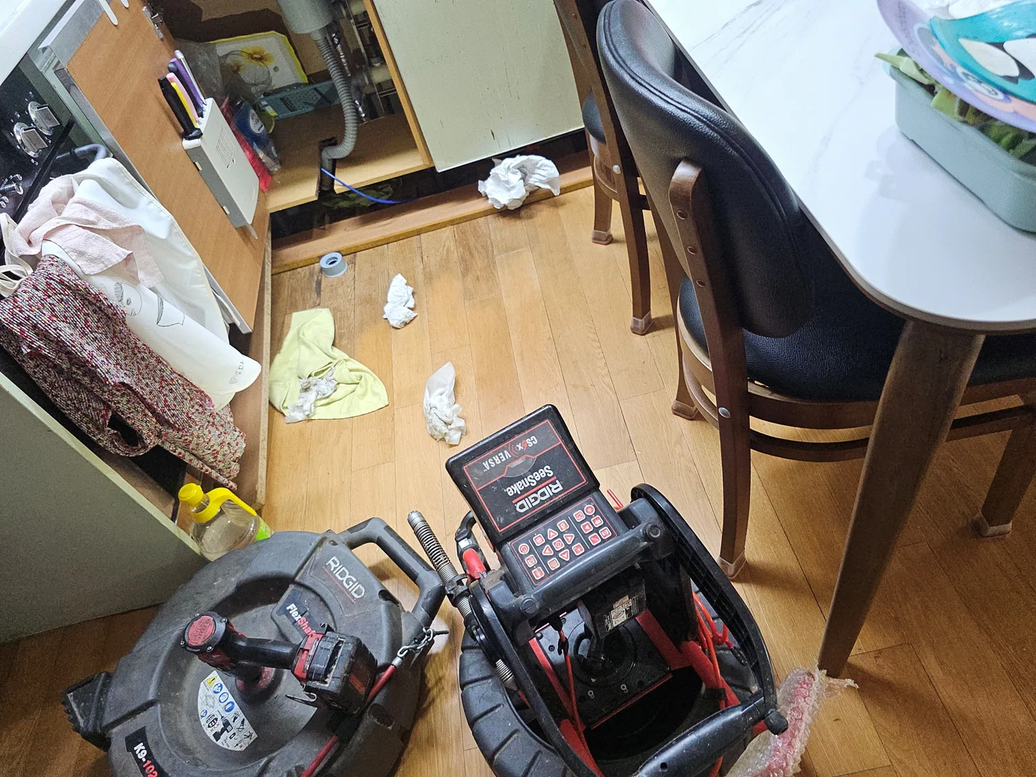 함평하수구막힘 싱크대 작업 공간과 청소 장비